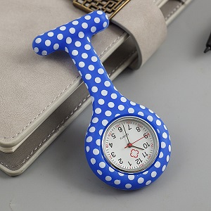 NURSE FOB WATCHES PRINTED PATTERN SILICONE BROOCH TUNIC WATCH
